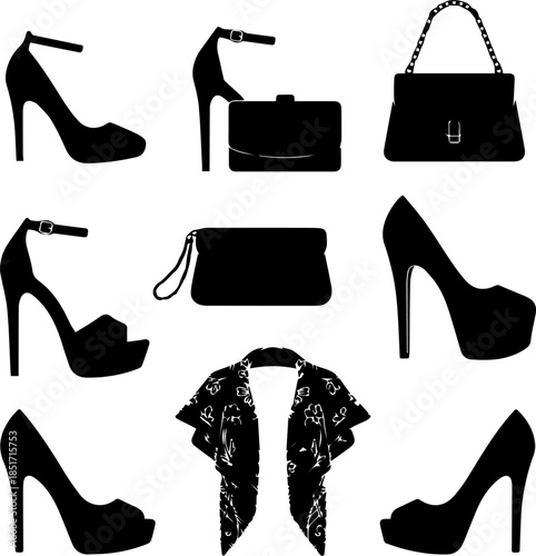 Silhouette pack of 6 to 8 party fashion accessories