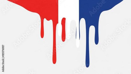 Dripping French Flag Colors Design