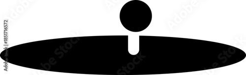 Black Golf Flat Style Vector Icon Sports Equipment Symbol and Recreation Outline Graphic Group Featuring Club, Ball, Tee and Course Elements