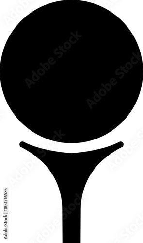 Black Golf Flat Style Vector Icon Sports Equipment Symbol and Recreation Outline Graphic Group Featuring Club, Ball, Tee and Course Elements