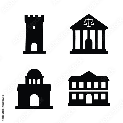 Silhouette Castle Tower Courthouse Building Dome Structure architecture