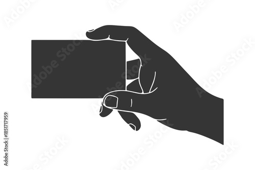 カードを持つ手のシルエットアイコン