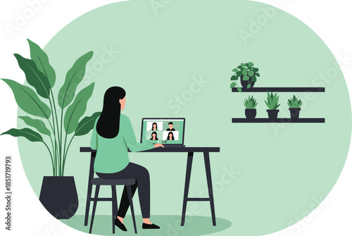 Flat vector illustration of a business balance scale comparing investments (coins and gears) on one side with financial success and growth (upward graph) on the other side