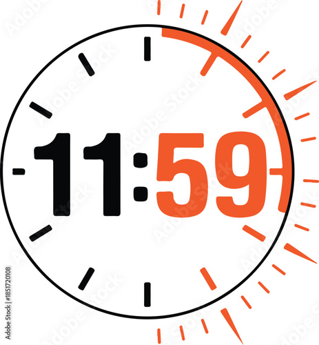 Countdown clock (11:59 - 12:00)