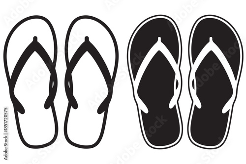 Casual Flip Flop Footwear Icon Vector Design