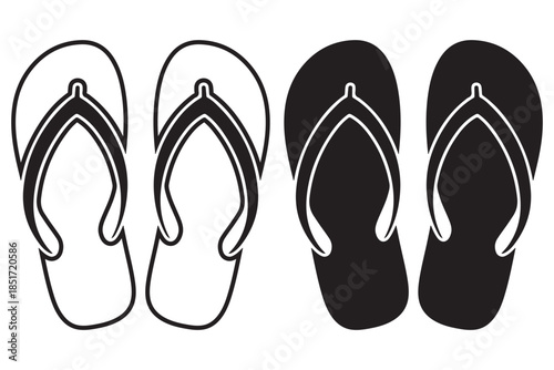 Casual Flip Flop Footwear Icon Vector Design