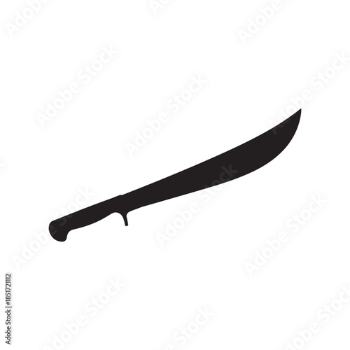 Machete blade silhouette vector flat illustration on white background