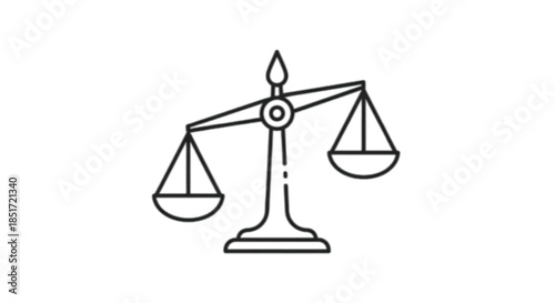 Symbol of justice and balance with scales tilted to one side, representing inequality or decision.