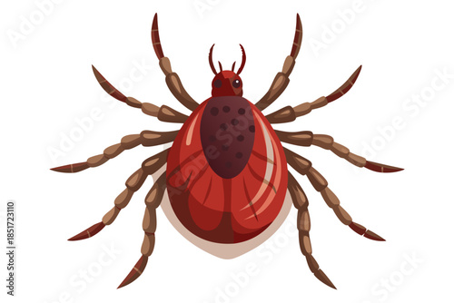 Realistic Tick Insect Illustration – Detailed Vector Parasite for Medical and Scientific Use