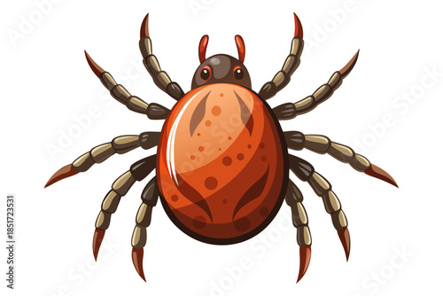 Realistic Tick Insect Illustration – Detailed Vector Parasite for Medical and Scientific Use