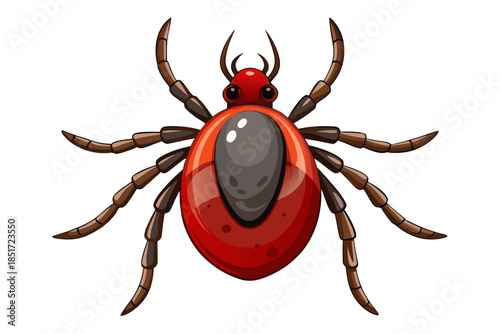 Realistic Tick Insect Illustration – Detailed Vector Parasite for Medical and Scientific Use