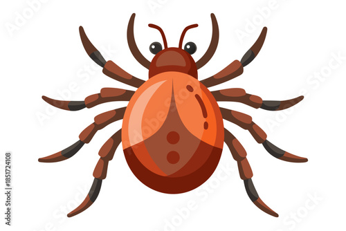 Realistic Tick Insect Illustration – Detailed Vector Parasite for Medical and Scientific Use