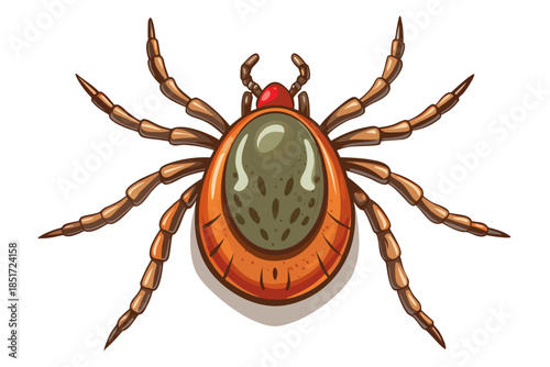 Realistic Tick Insect Illustration – Detailed Vector Parasite for Medical and Scientific Use