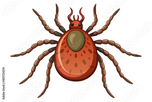 Realistic Tick Insect Illustration – Detailed Vector Parasite for Medical and Scientific Use
