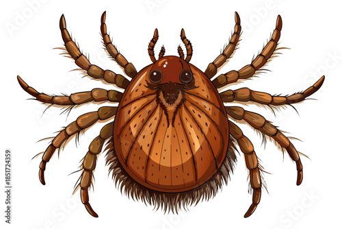 Realistic Tick Insect Illustration – Detailed Vector Parasite for Medical and Scientific Use