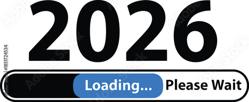 2026 loading please wait futuristic concept Vector