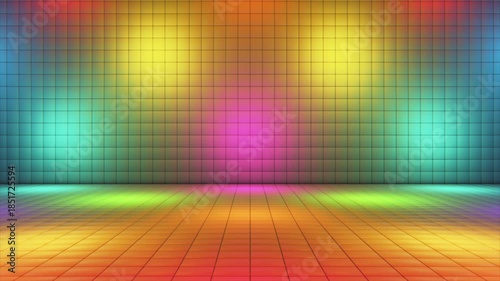 Broadcast Switching Hi-Tech Illuminated Cubes Stage Floor, Multi Color, Events, 3D, Loopable, 4K