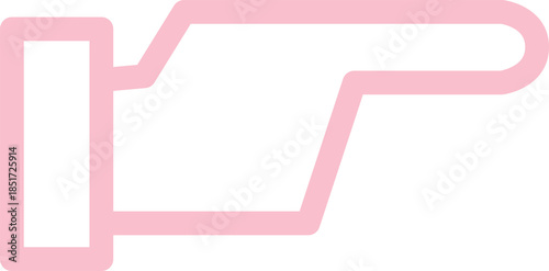 Obraz na płótnie Pink pointing finger accuse or blame outline icon vector illustration