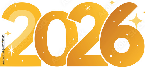 Celebrating the year 2026 isolated on transparent background