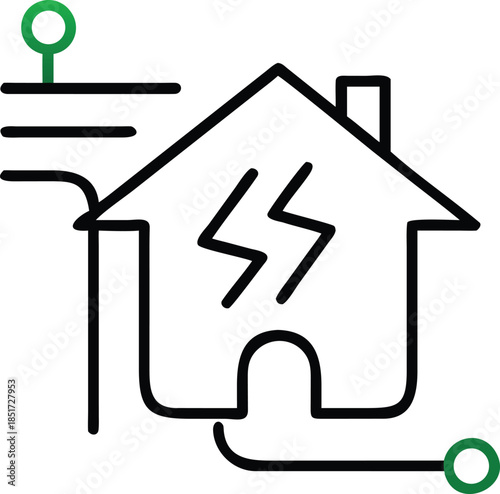 Smart Home Energy Icon electricity house