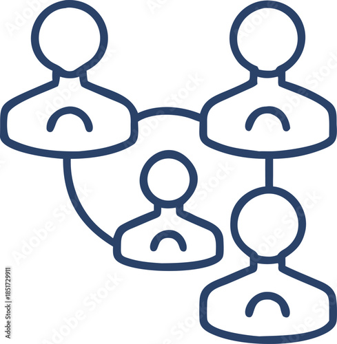Connected People Network Icon connection group