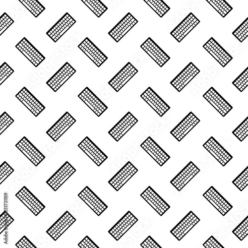Computer Keyboard seamless pattern isolated on white background