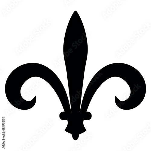 Fleurdelis silhouette symbol of royalty, elegance, heraldic French design