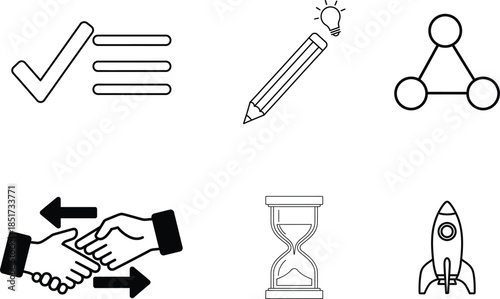 Collection of business and productivity icons