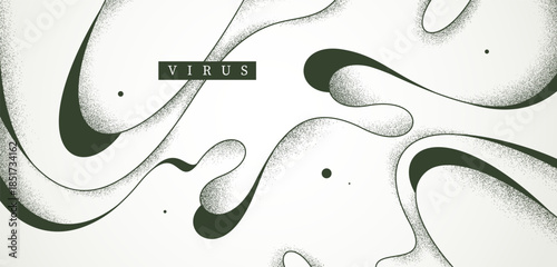 Abstract vector background, curvy lines in dynamic motion wallpaper, lifeform mutation concept, virus and biology, minimal vector art.