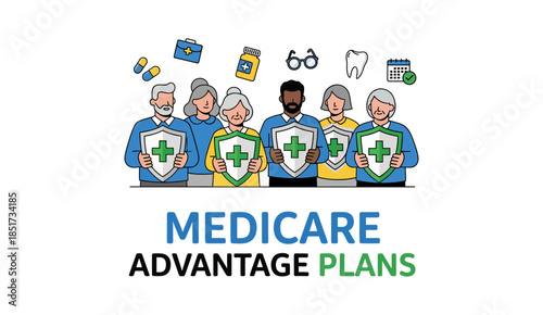 Medicare Advantage Plans infographic for seniors and elderly healthcare