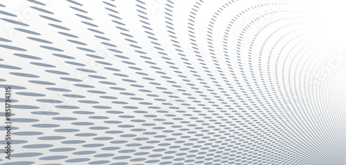 Dotted vector abstract background, light grey dots in perspective flow, dotty texture abstraction, big data technology image, cool backdrop.