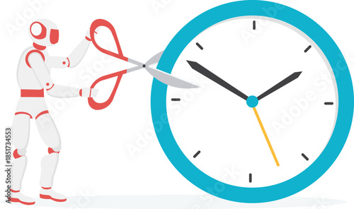  Robot Replacing Humans and Cutting Down Resources 
