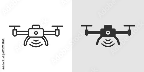 Autonomous Drone Icon depicting a quadcopter or drone with sensors, representing self-flying drones, aerial automation, and unmanned flight technology in a clean, modern style.
