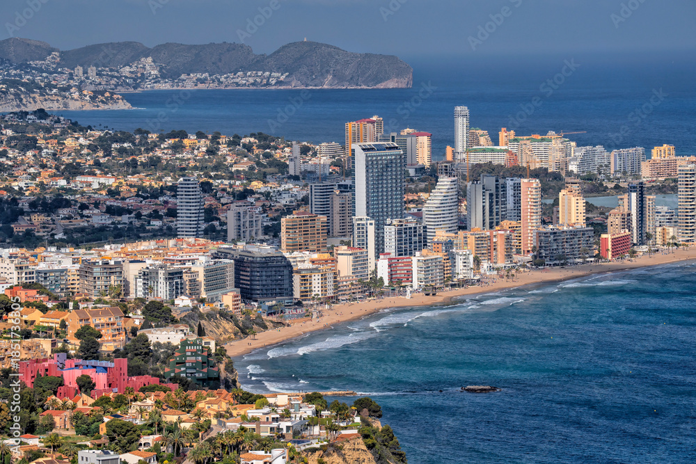 Obraz premium Calp, Alicante. Spain. Spanish Beach Resort. Travel and tourism in the paradise Spanish cities
