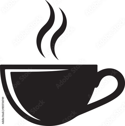 Hot chocolate mug silhouette vector illustration