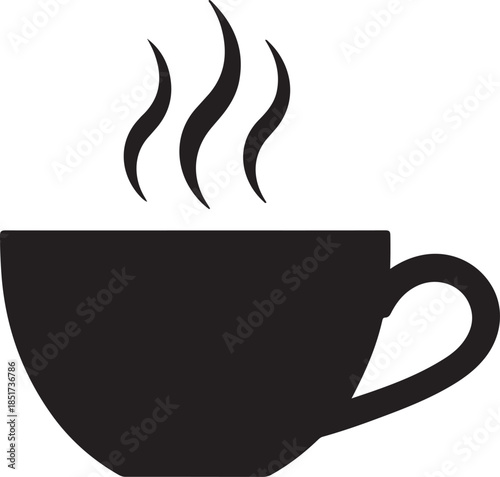 Hot chocolate mug silhouette vector illustration