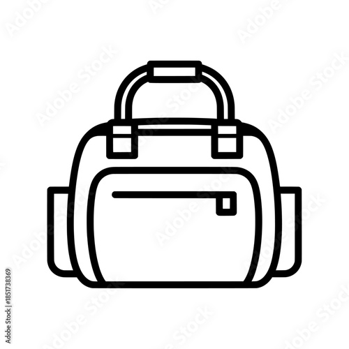 Travel Duffel Bag and Gym Luggage Line Icon