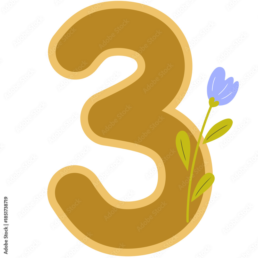 Naklejka premium Flower Numbers Lettering