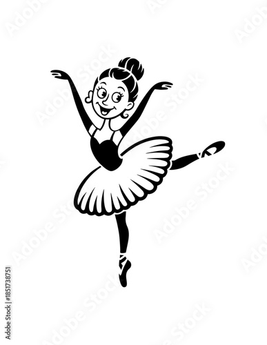 Balerina . simple illustration graphic doodle black design