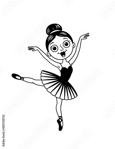 Balerina . simple illustration graphic doodle black design