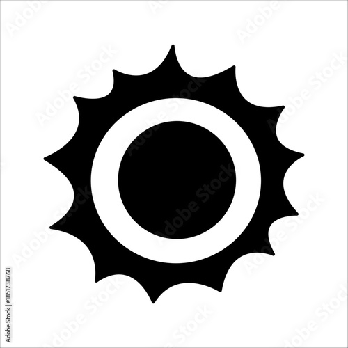 A collection of shining sun rays. A collection of sunset icons. A yellow sun star icon. The sun's warm energy for sunbathing. Vector illustration.