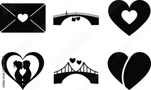 Valentine’s Day Silhouette Heart Lock and Key