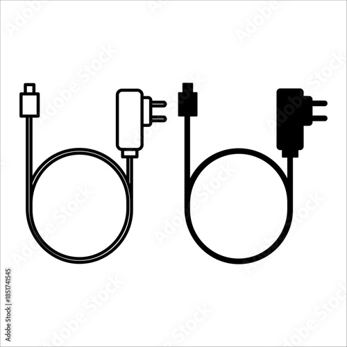 Charger adapter icon. Flash drive sign. USB charging. Mobile phone charger. USB phone charger clip image.
