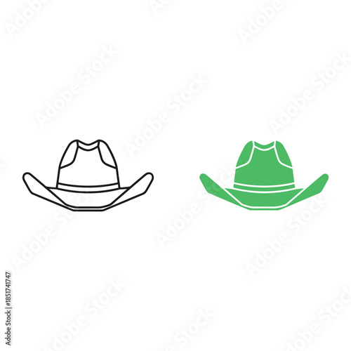 Green and black bikini and hat bikini hat outline swimwear