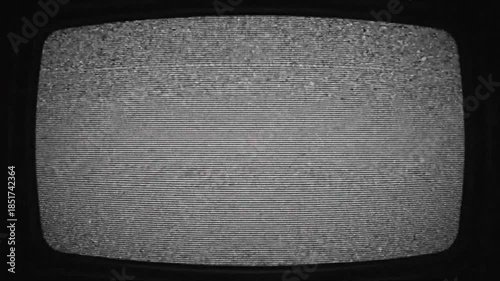 Static Snowstorm on Retro Television Screen