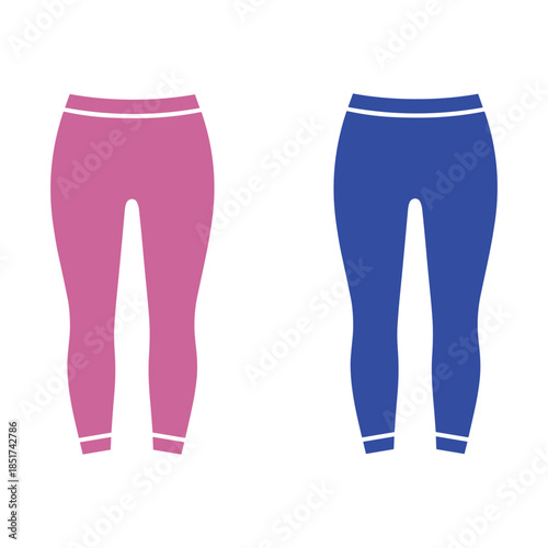 Pink and Blue Leggings with White Strips stripes