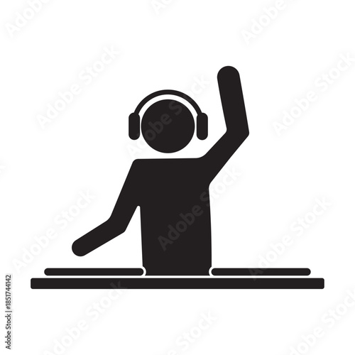 flat icon vector of a disc jockey