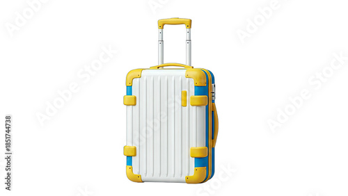 Colorful Travel Suitcase Isolated on White Background