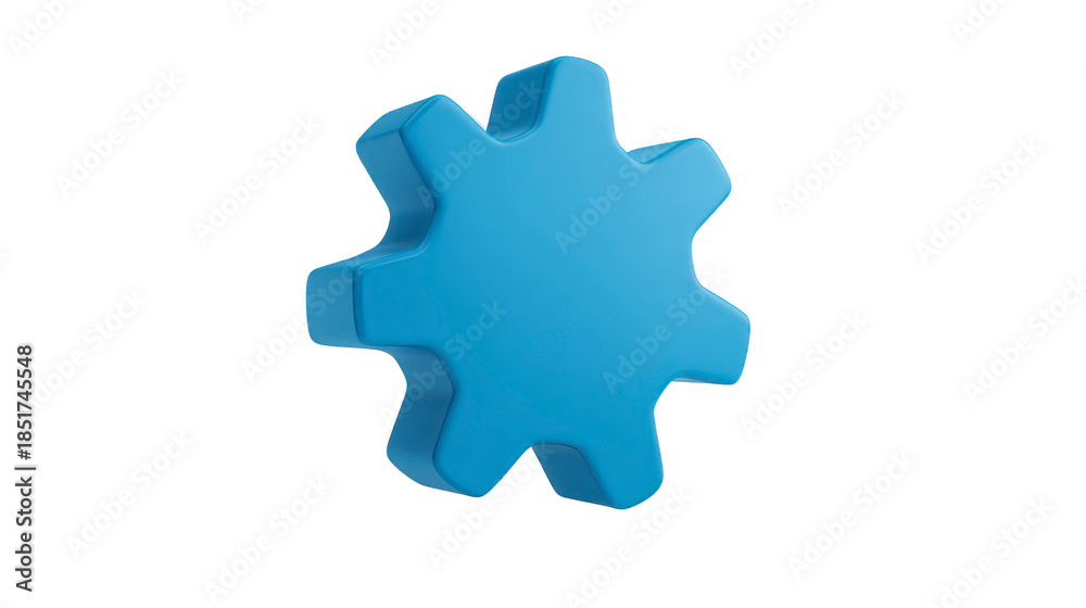 Fototapeta premium Blue gear icon 3D rendering isolated on transparent background symbolizing technology engineering machinery and mechanical process with modern and minimalistic style
