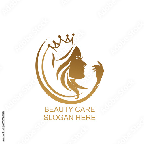 women beauty logo with crown design inspiration for salon spa skin care and product beauty. beauty logo deign elegant
